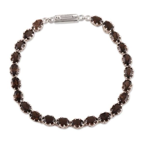 Alternate image for Smoky quartz tennis bracelet Evening Mist