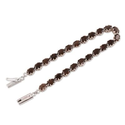 Alternate image for Smoky quartz tennis bracelet Evening Mist