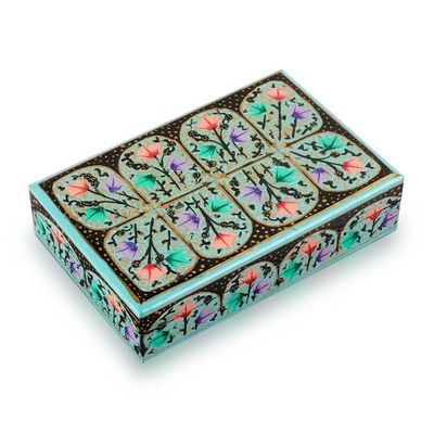 Alternate image for Arches with Flowers-Themed Wood Papier Mache Decorative Box Turquoise Blossom Arch