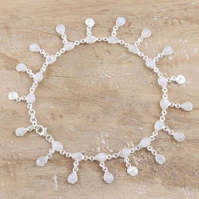 Alternate image for Hand Made Rainbow Moonstone Charm Anklet from India Starry Allure