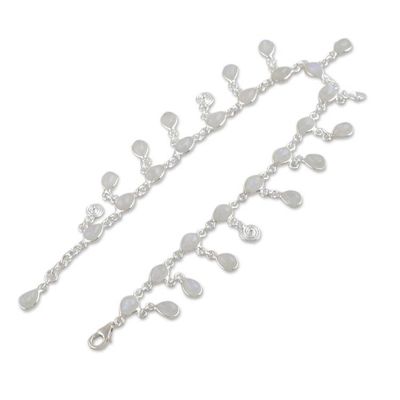 Alternate image for Hand Made Rainbow Moonstone Charm Anklet from India Starry Allure