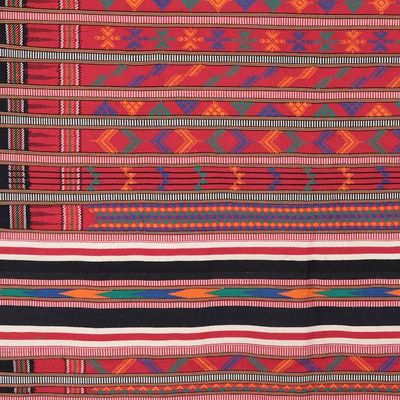 Alternate image for Cotton Striped Throw India Fair Trade Festive India