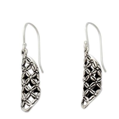 Alternate image for Floral Theme Fair Trade Earrings in Sterling Silver Daisy Droplets
