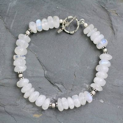 Alternate image for Rainbow Moonstone Beaded Bracelet Indian Rainbow