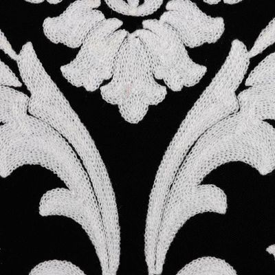 Alternate image for Vine Pattern Embroidered Cotton Cushion Covers Pair Glorious Midnight