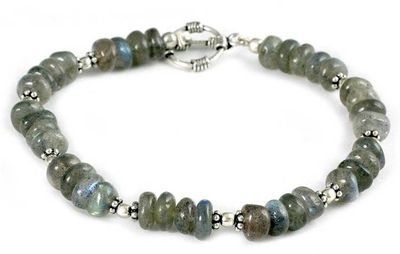 Alternate image for Hand Crafted Beaded Labradorite Bracelet Indian Rainbow