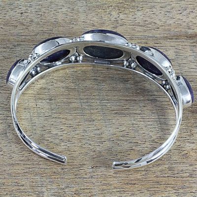 Alternate image for Lapis Lazuli Gemstone and Sterling Silver Cuff Bracelet Blue Allure
