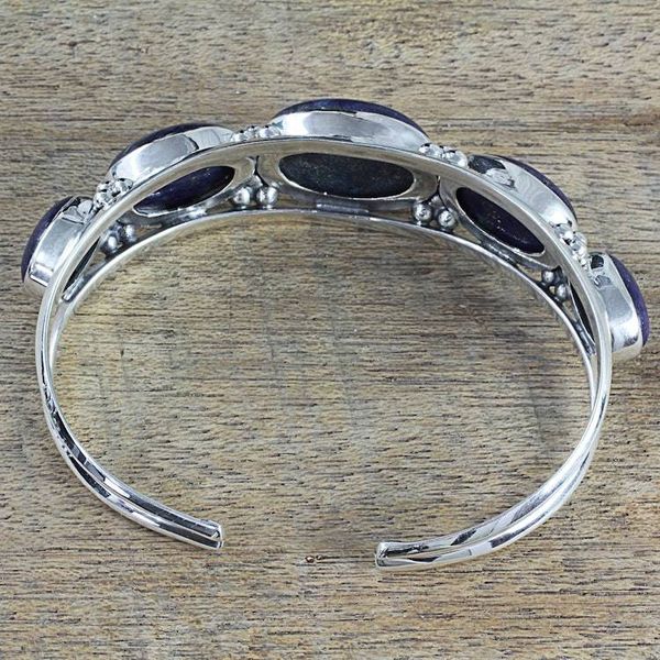 Alternate image for Lapis Lazuli Gemstone and Sterling Silver Cuff Bracelet Blue Allure