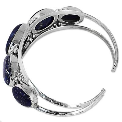 Alternate image for Lapis Lazuli Gemstone and Sterling Silver Cuff Bracelet Blue Allure