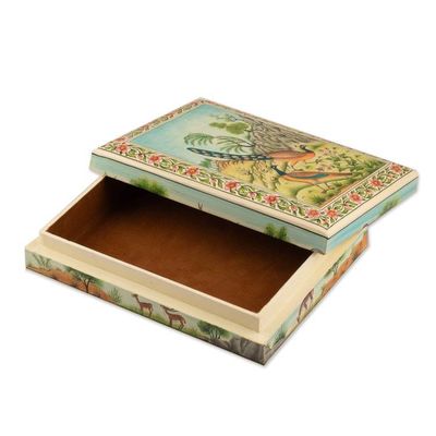 Alternate image for Hand-Painted Jewelry Box from India Jungle Muse