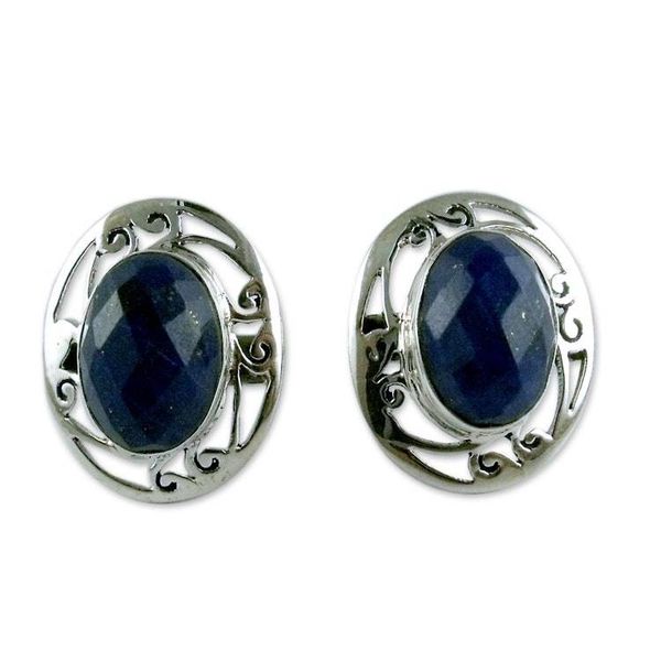 Alternate image for Womens Earrings Sterling Silver and Lapis Lazuli Jewelry Seductive Blue