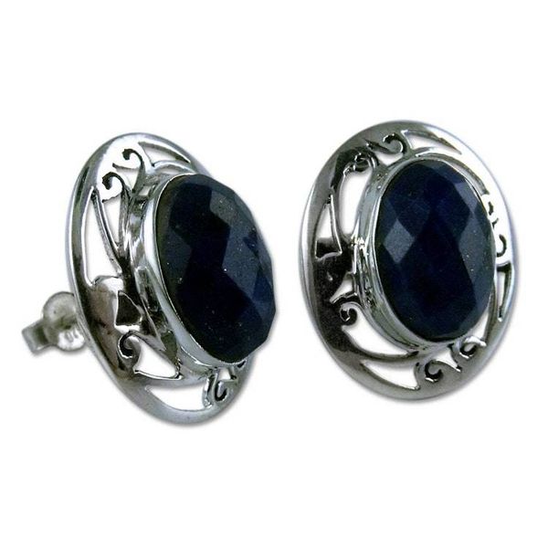 Alternate image for Womens Earrings Sterling Silver and Lapis Lazuli Jewelry Seductive Blue