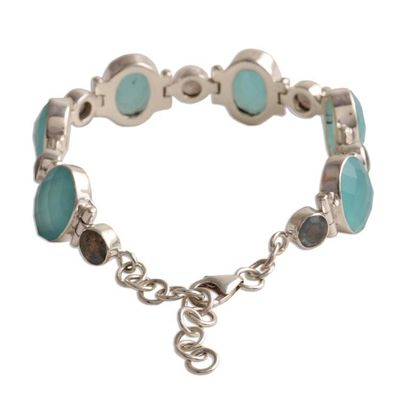 Alternate image for 26-Carat Chalcedony and Labradorite Link Bracelet from India Fabulous Alliance