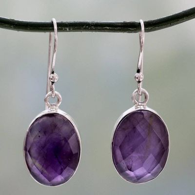 Alternate image for Sterling Silver Amethyst Earrings Fair Trade Jewelry Loves Grandeur
