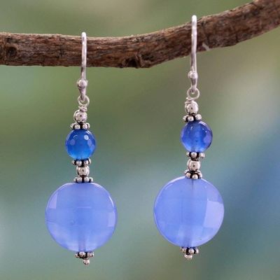 Alternate image for Sterling silver dangle earrings Blue Fantasy