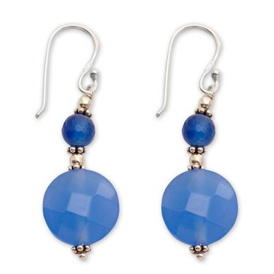 Alternate image for Sterling silver dangle earrings Blue Fantasy