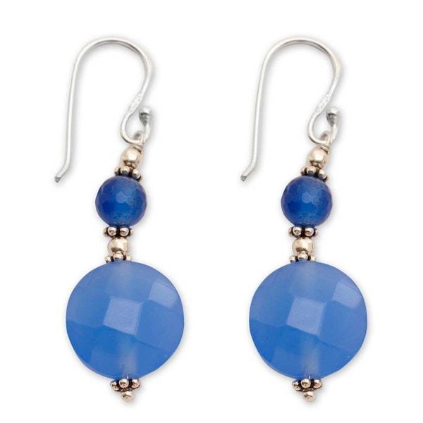 Alternate image for Sterling silver dangle earrings Blue Fantasy