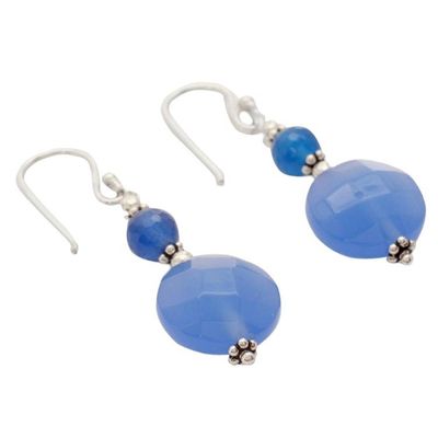 Alternate image for Sterling silver dangle earrings Blue Fantasy