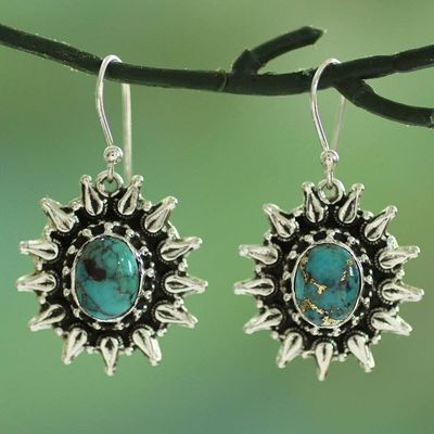 Primary image for Silver and Composite Turquoise Artisan Crafted Earrings Eternal Radiance