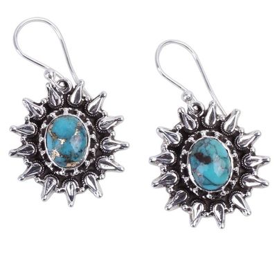 Alternate image for Silver and Composite Turquoise Artisan Crafted Earrings Eternal Radiance