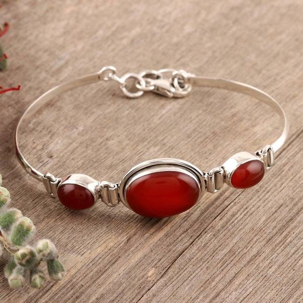 Alternate image for Sterling Silver and Carnelian Modern Bracelet Jewelry Mystique