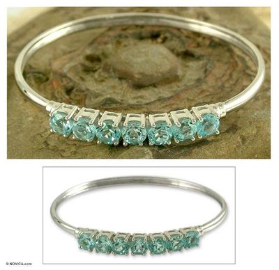 Alternate image for Blue topaz bangle bracelet Sparkling Blue