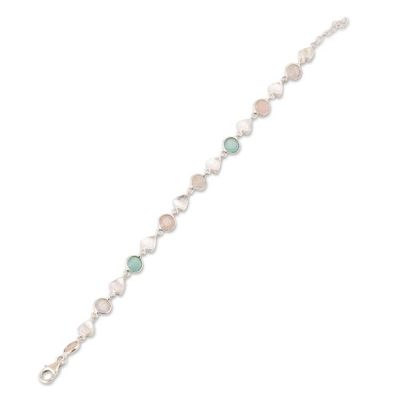 Alternate image for Faceted Multi-Gemstone Link Bracelet from India Fascinating Arrangement