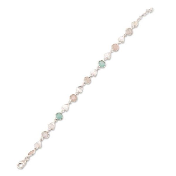 Alternate image for Faceted Multi-Gemstone Link Bracelet from India Fascinating Arrangement
