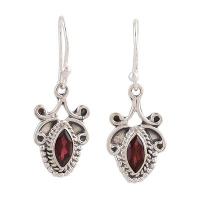Alternate image for Sterling Silver and Garnet Earrings from India Jewelry Romantic