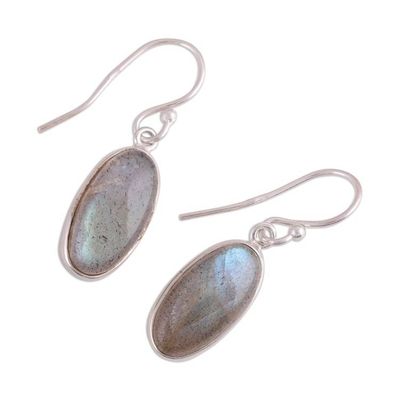 Alternate image for Labradorite Cabochon Dangle Earrings from India Mystical Ways
