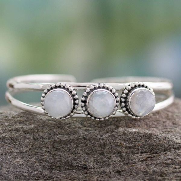 Alternate image for Rainbow Moonstone cuff bracelet Delightful