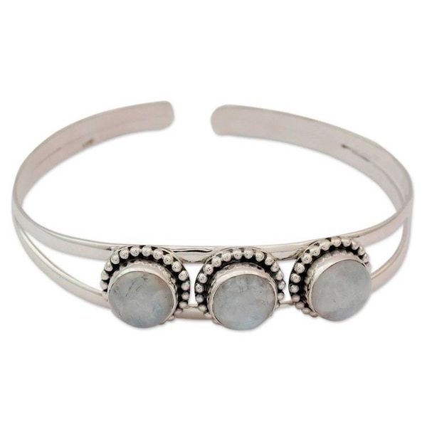 Alternate image for Rainbow Moonstone cuff bracelet Delightful