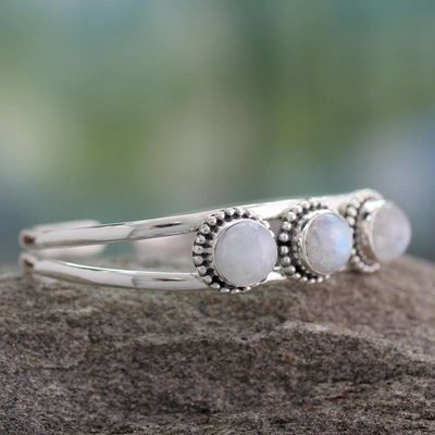 Alternate image for Rainbow Moonstone cuff bracelet Delightful