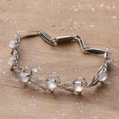 Alternate image for Floral Sterling Silver Link Moonstone Bracelet  Misty Affair