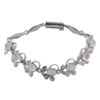 Alternate image for Floral Sterling Silver Link Moonstone Bracelet  Misty Affair