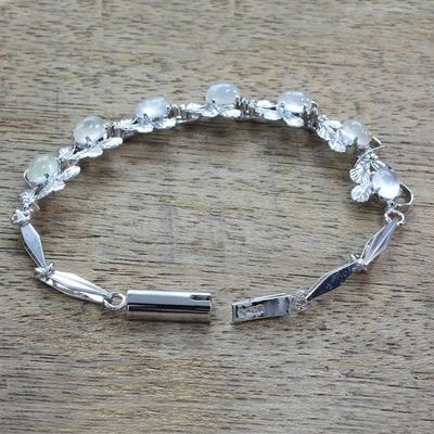 Alternate image for Floral Sterling Silver Link Moonstone Bracelet  Misty Affair