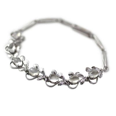 Alternate image for Floral Sterling Silver Link Moonstone Bracelet  Misty Affair