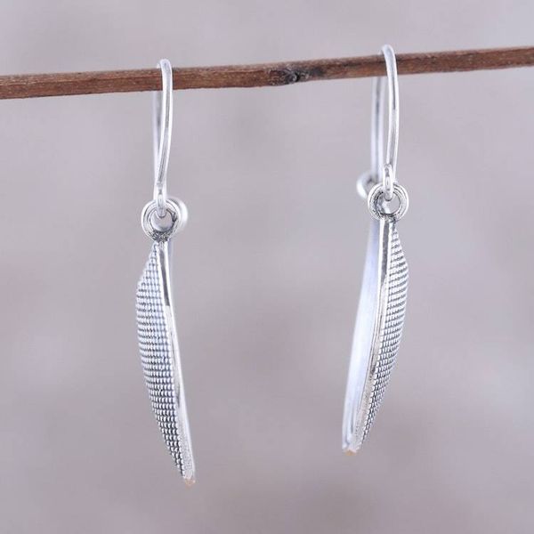 Alternate image for Spiral Motif Sterling Silver Drop Earrings from India Spiral Delight