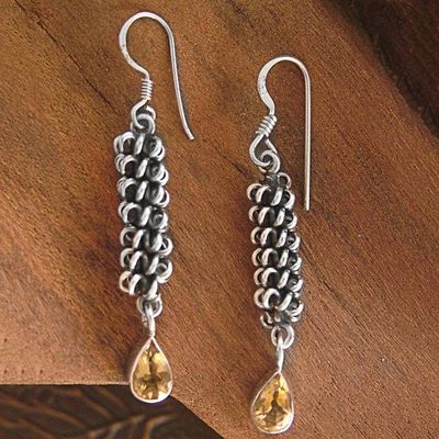 Alternate image for Handcrafted Sterling Silver and Citrine Earrings Whirligig