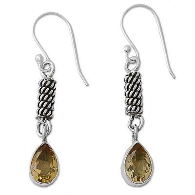 Alternate image for Handcrafted Sterling Silver and Citrine Earrings Whirligig
