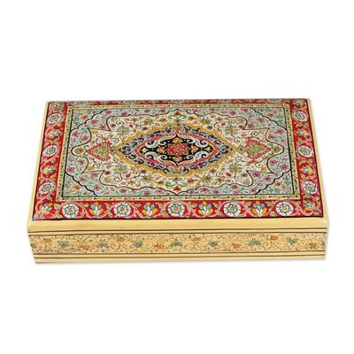 Alternate image for Handcrafted Large-Sized Papier Mache and Wood Decorative Box Regal Medallion