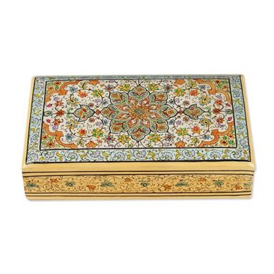 Alternate image for Mandala-Inspired Spring-Themed Papier Mache Decorative Box Pastel Nature