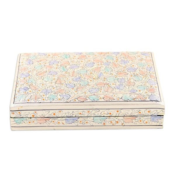 Alternate image for Hand-Painted Maple Leaf Motif Papier Mache Decorative Box Maple Delight