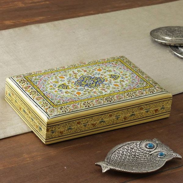 Alternate image for Hand-Painted Spring-Inspired Papier Mache Decorative Box Petals in Sapphire