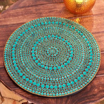 Primary image for Bejeweled vanity tray Aqua Glitz