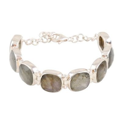 Alternate image for Square Faceted Labradorite Bracelet Set in Sterling Silver Dazzling Allure