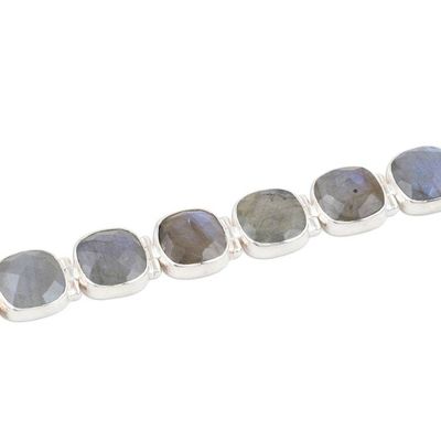 Alternate image for Square Faceted Labradorite Bracelet Set in Sterling Silver Dazzling Allure