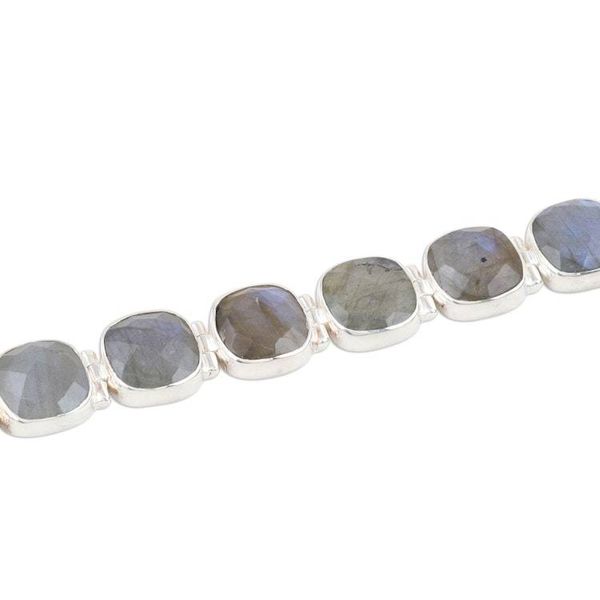 Alternate image for Square Faceted Labradorite Bracelet Set in Sterling Silver Dazzling Allure