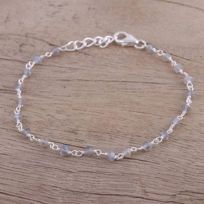 Alternate image for Handmade Adjustable Labradorite Link Bracelet from India Beautiful Saga