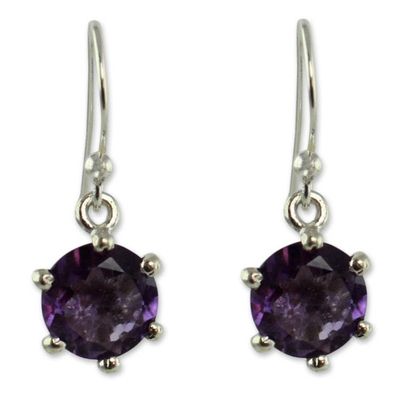 Alternate image for Amethyst dangle earrings Lilac Solitaire